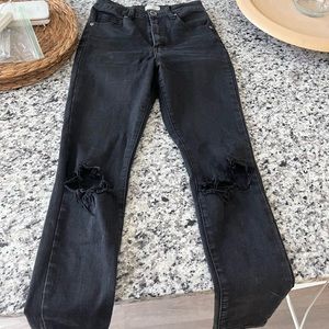 Black cotton on jeans